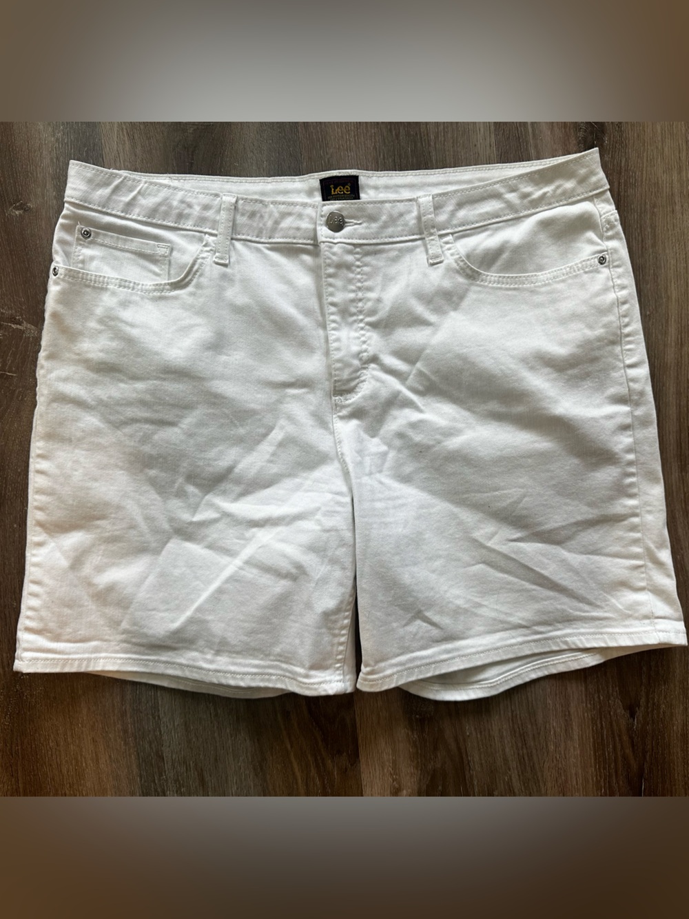 Lee White Denim Jean Shorts